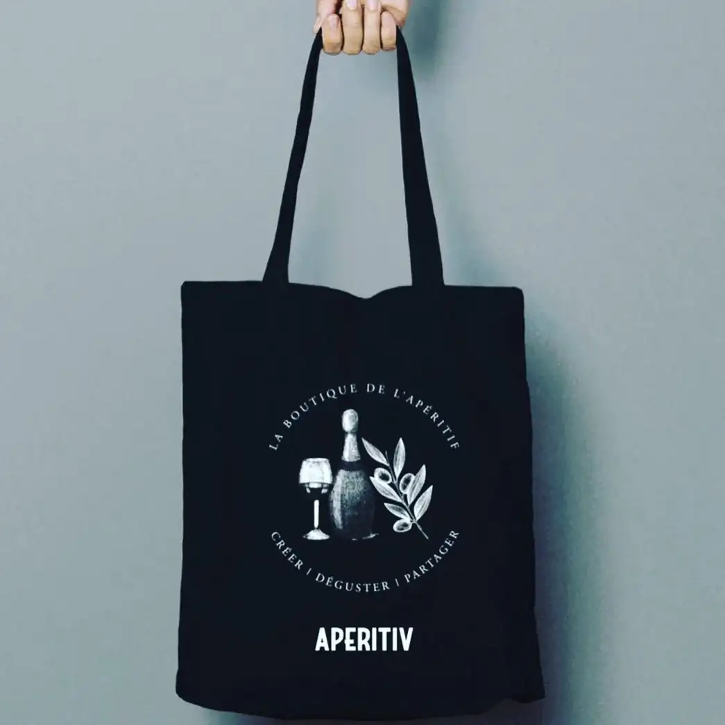 Totebag noir avec impression blanche