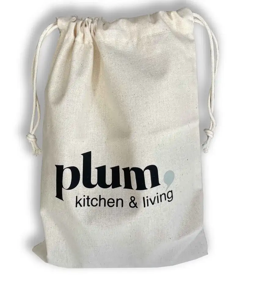 Pochon coton naturel personnalisé Plum